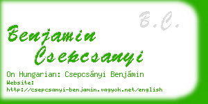 benjamin csepcsanyi business card