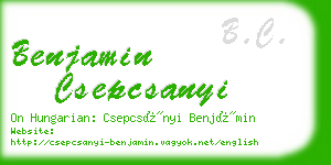 benjamin csepcsanyi business card